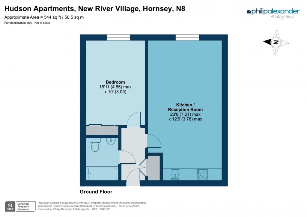 Floorplan for Hudson Apartments, New River Village, Hornsey, N8
