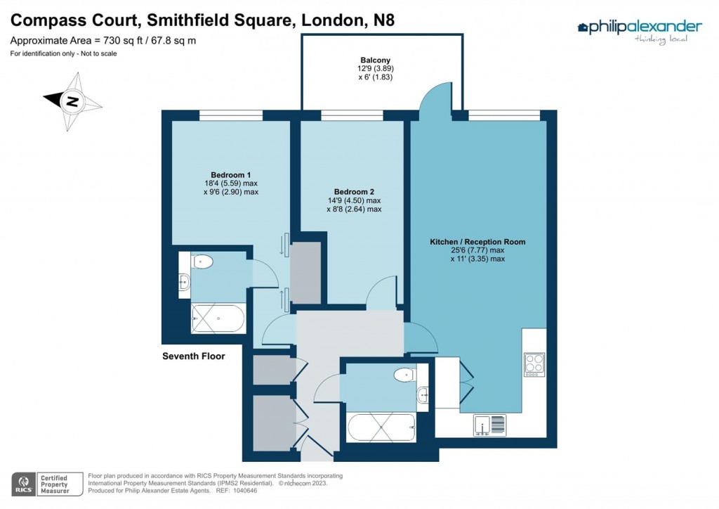 Floorplan for Compass Court, Smithfield Square, Hornsey, N8
