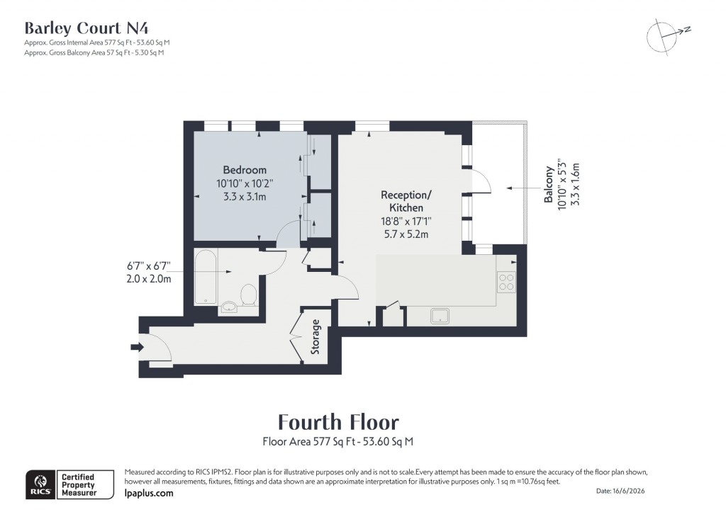 Floorplan for Barley Court, Casebeard Street, N4