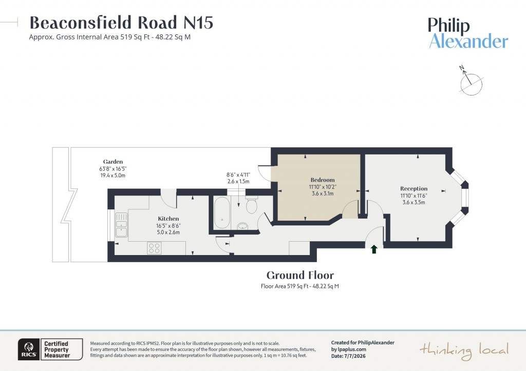 Floorplan for Beaconsfield Road, South Tottenham, N17