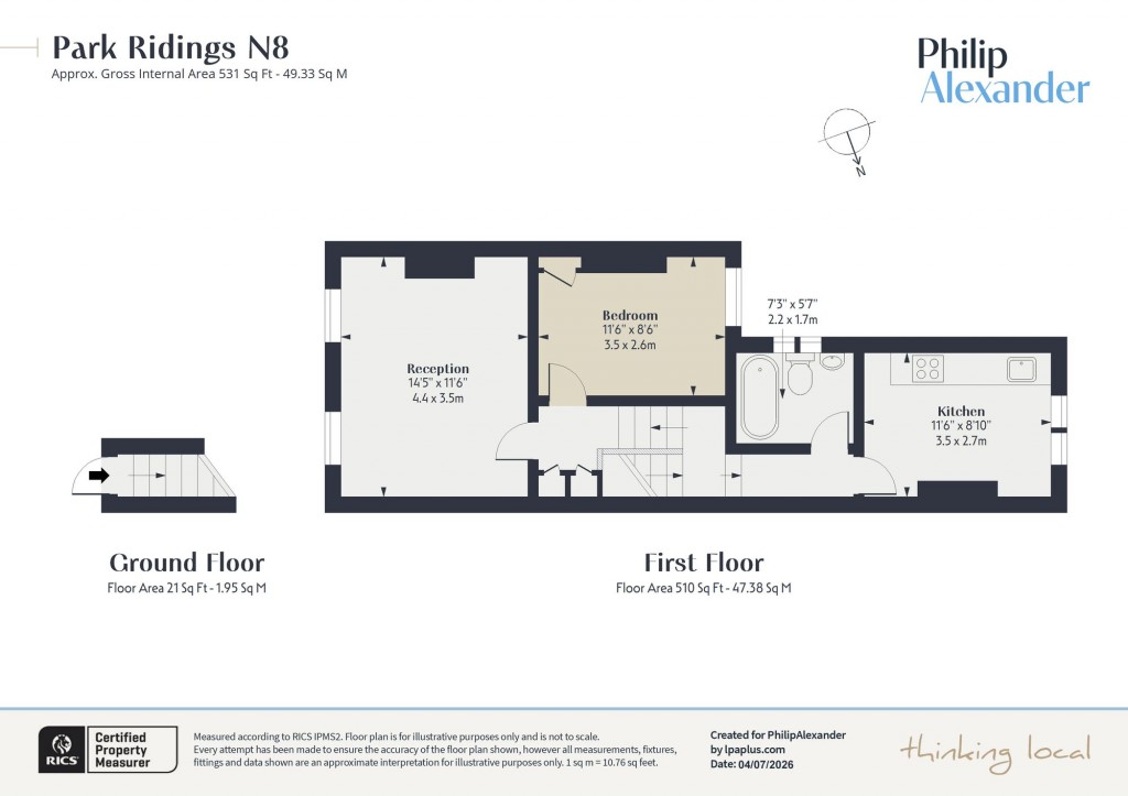 Floorplan for Park Ridings, Hornsey, N8
