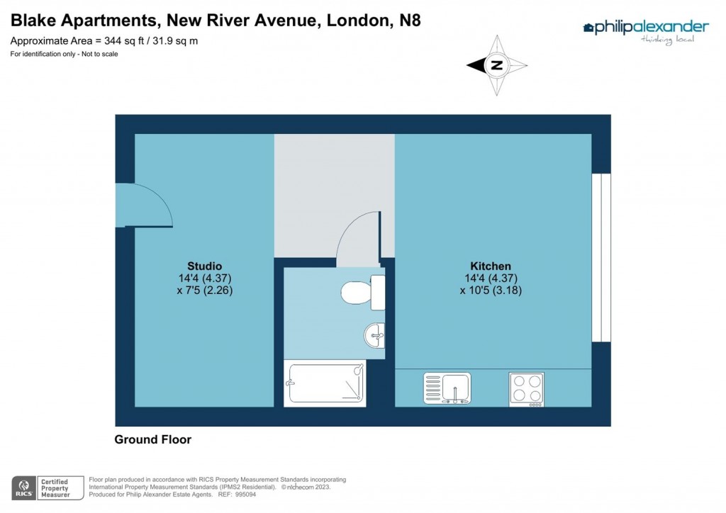 Floorplan for Blake Apartments, New River Village, Hornsey, N8