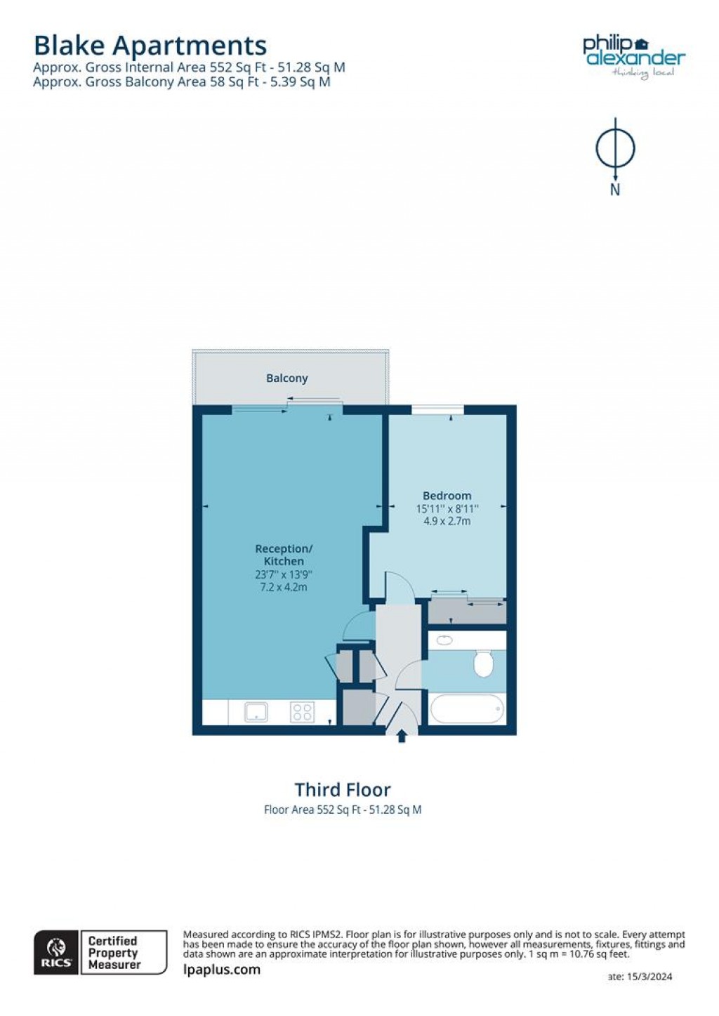Floorplan for Blake Apartments, New River Village, Hornsey, N8