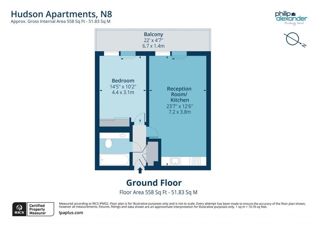 Floorplan for Hudson Apartments, New River Village, Hornsey, N8