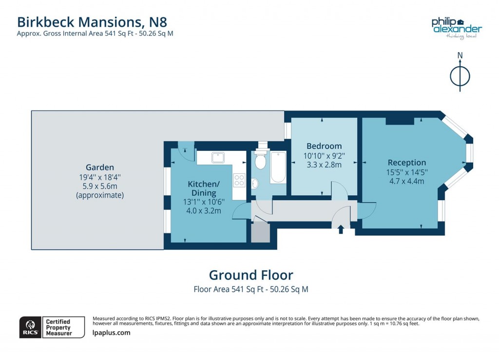 Floorplan for Birkbeck Mansions, Hornsey, N8
