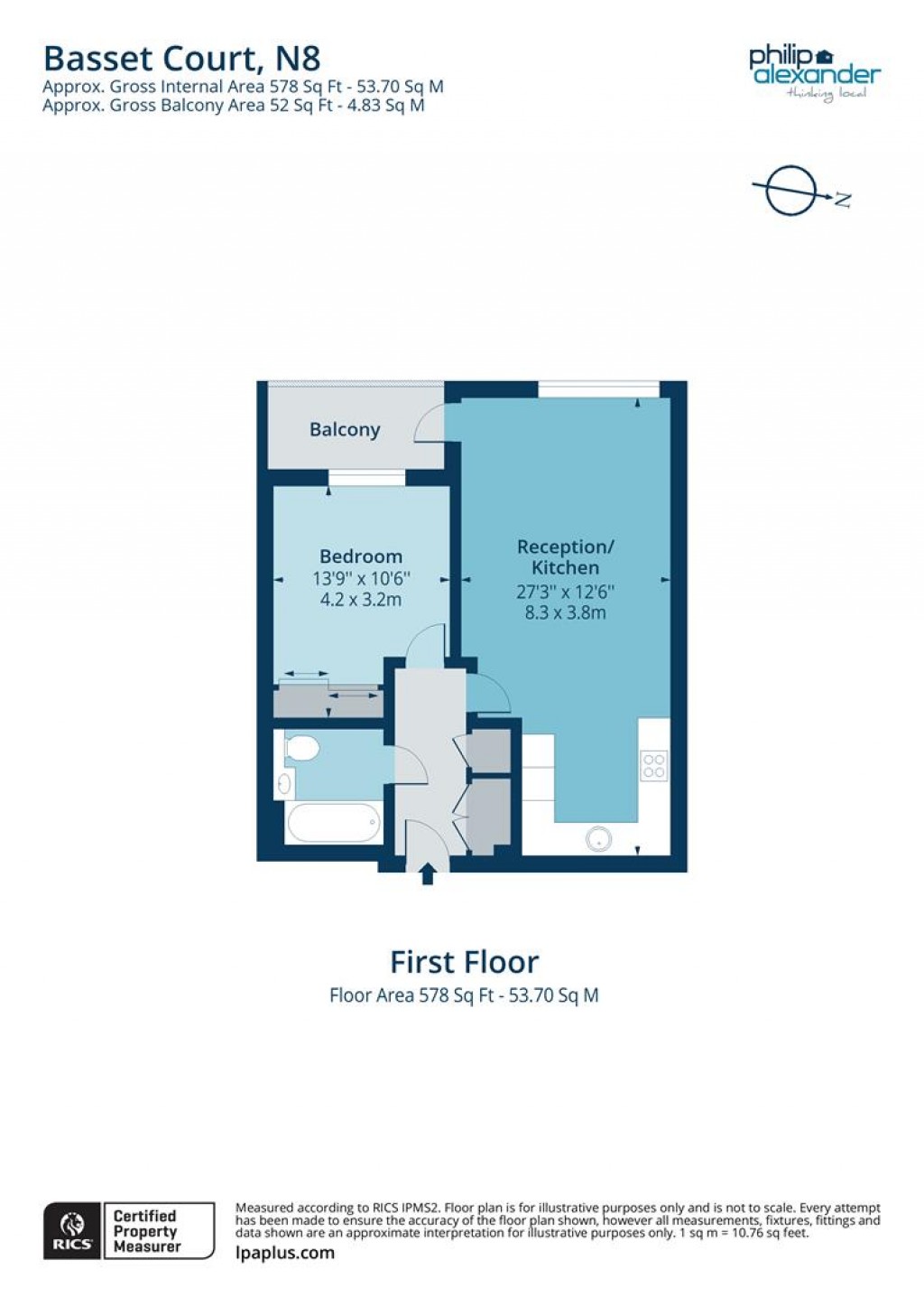 Floorplan for Basset Court, Smithfield Square, Hornsey, N8