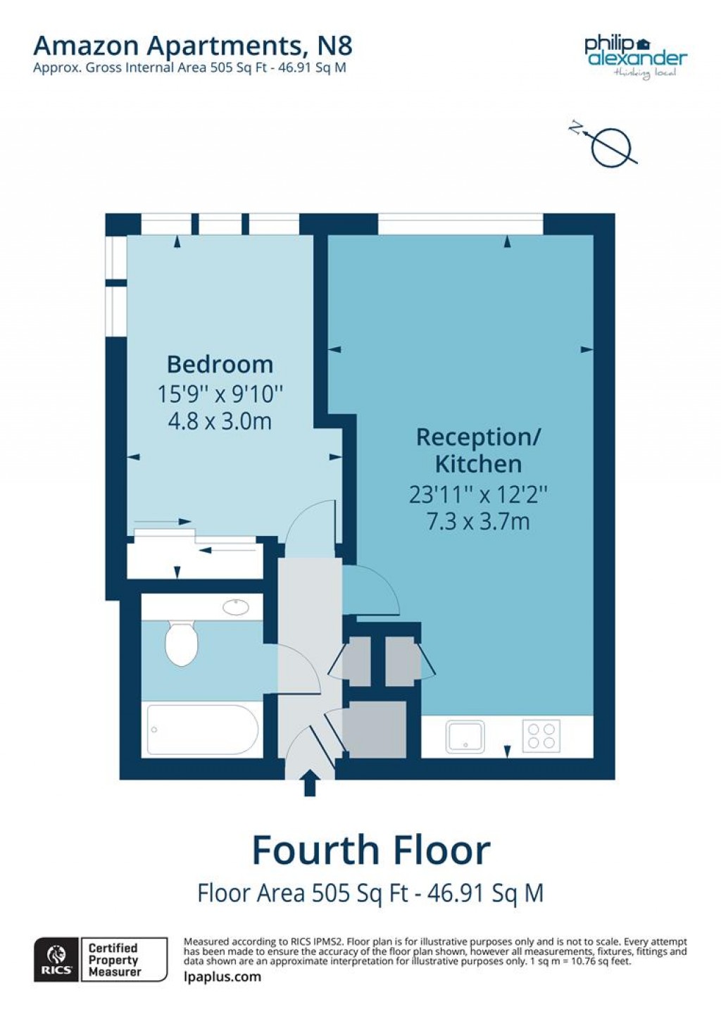 Floorplan for Amazon Apartments, New River Village, Hornsey, N8