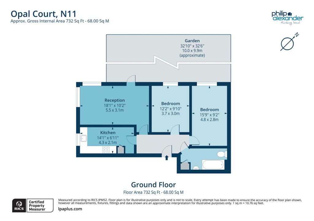 Floorplan for Opal Court, Amethyst Close, Bounds Green, N11
