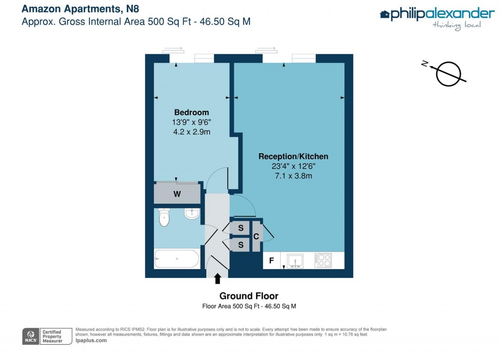 Floorplan for Amazon Apartments, New River Village, Hornsey, N8