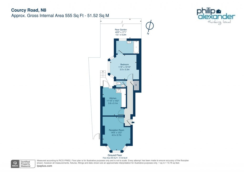 Floorplan for Courcy Road, Hornsey, N8