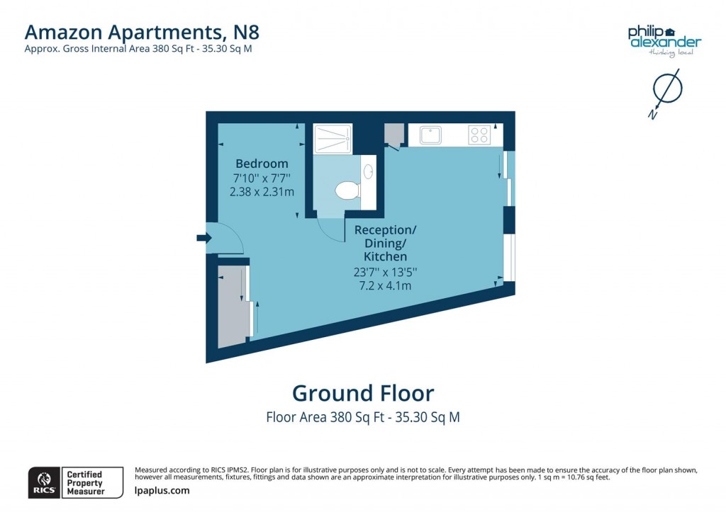 Floorplan for Amazon Apartments, New River Village, Hornsey, N8