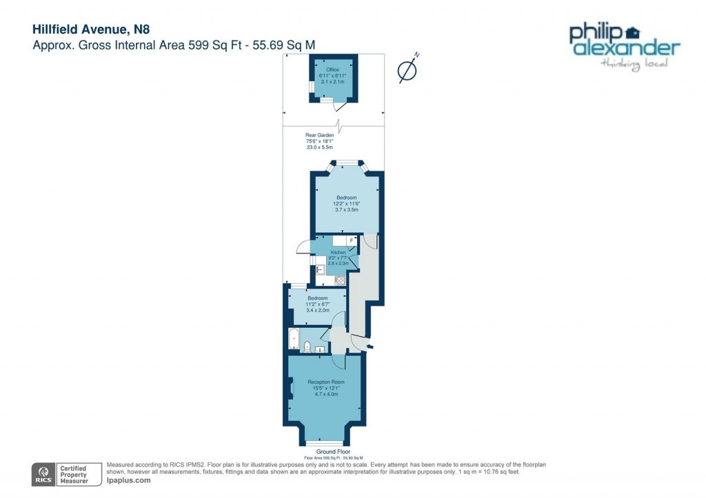Floorplan for Hillfield Avenue, Hornsey, N8