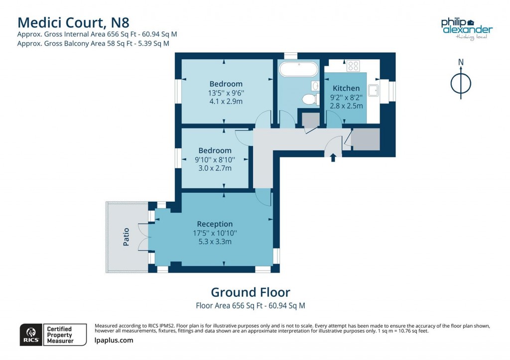 Floorplan for Hillfield Avenue, Crouch End N8