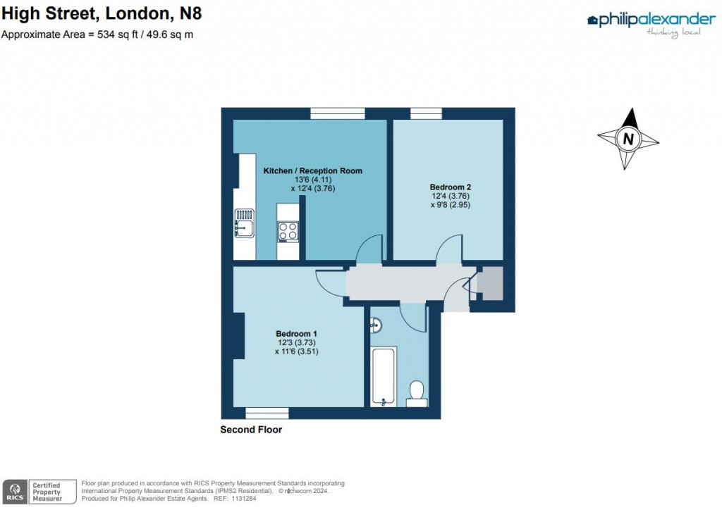 Floorplan for High Street, Hornsey, N8