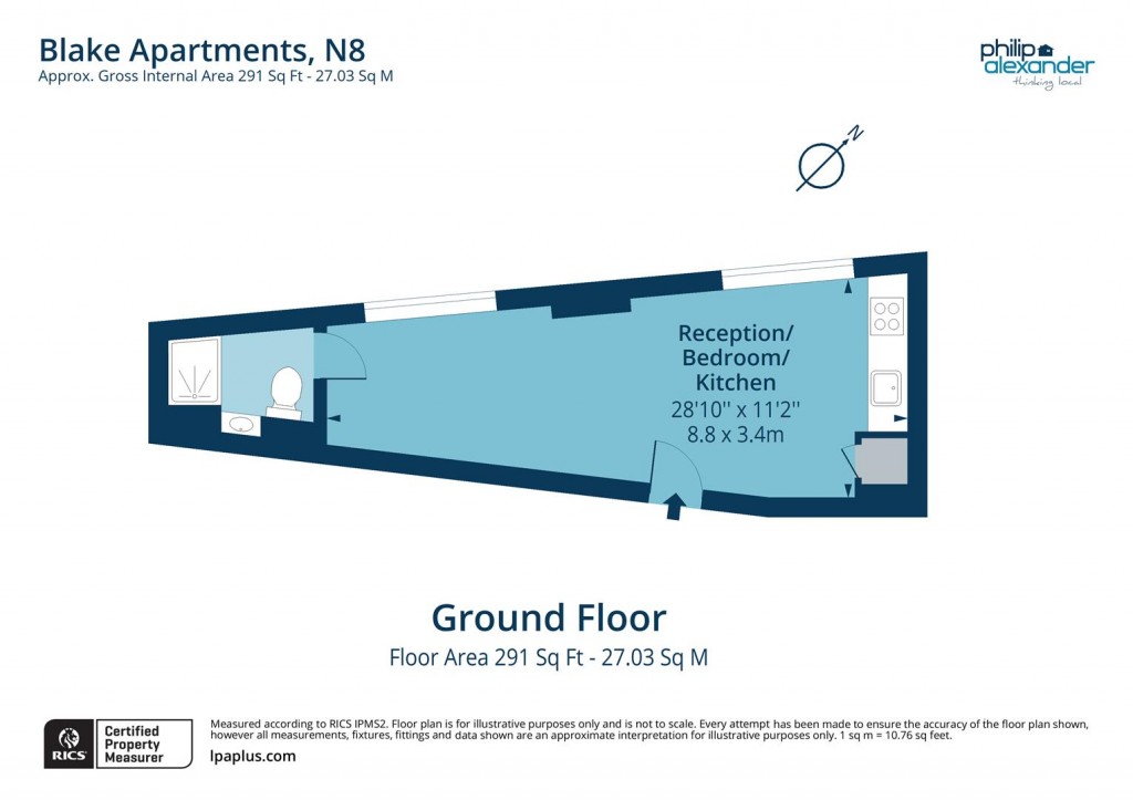Floorplan for Blake Apartments, New River Village, Hornsey, N8