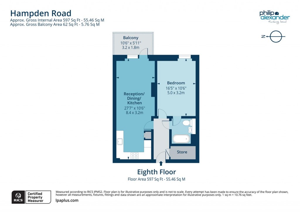 Floorplan for Altitude Point, Hampden Road, Hornsey, N8