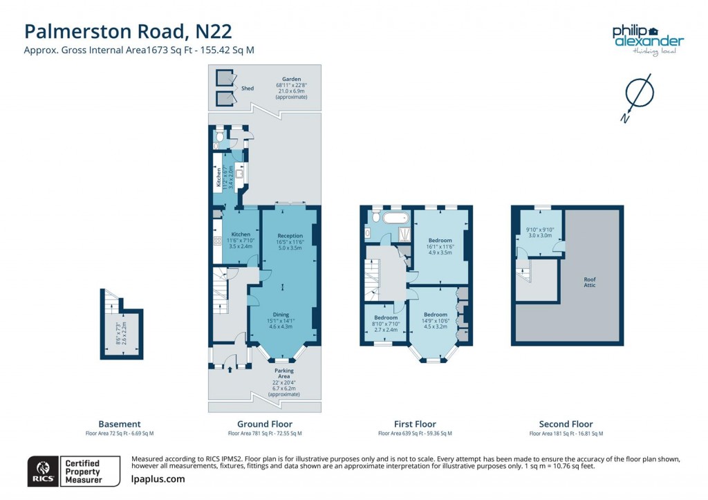 Floorplan for Palmerston Road, Bowes Park, N22