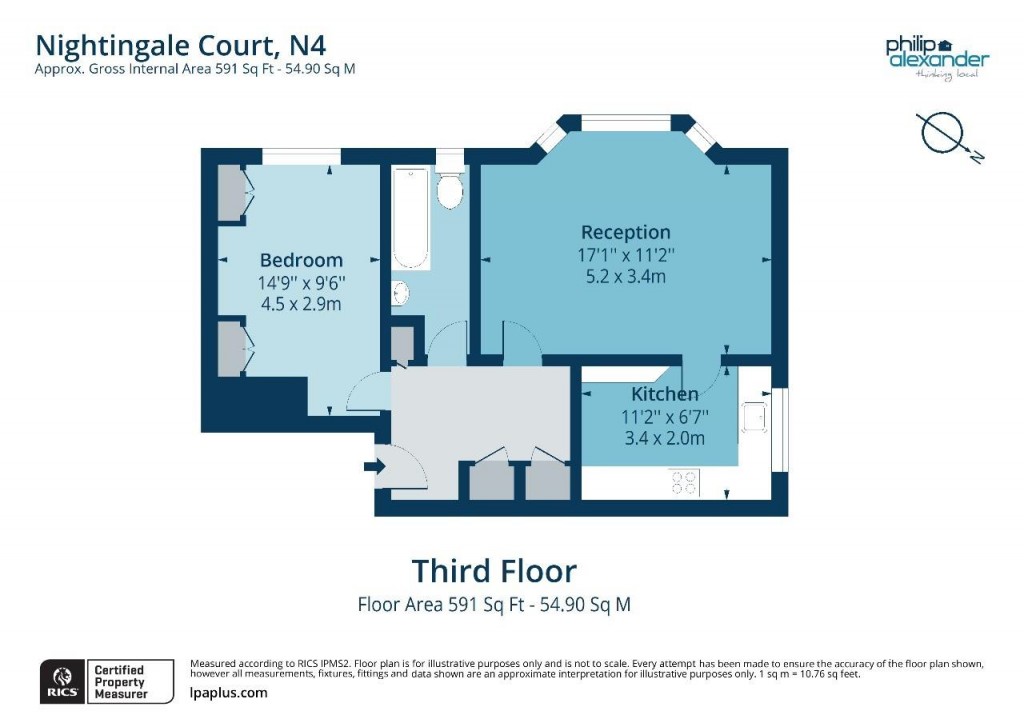 Floorplan for Nightingale Court, Tollington Park, Finsbury Park, N4