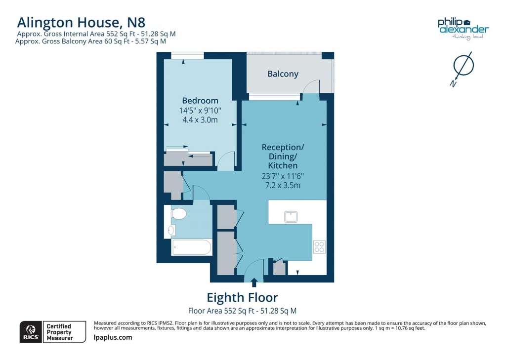 Floorplan for Alington House, Alexandra Gate, Hornsey, N8
