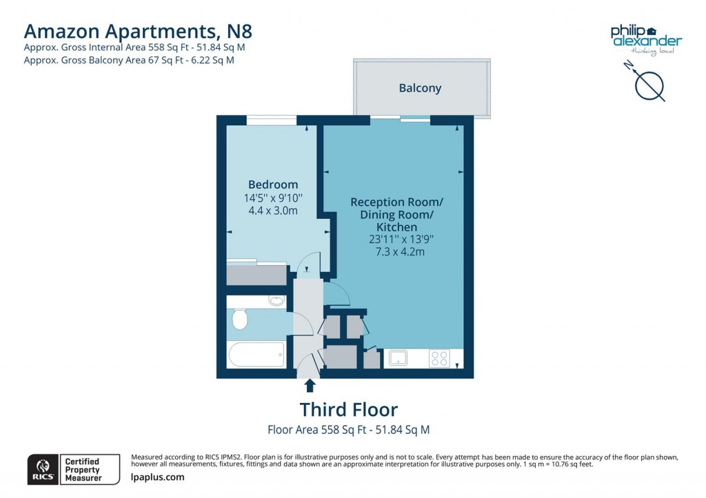 Floorplan for Amazon Apartments, New River Village, Hornsey, N8