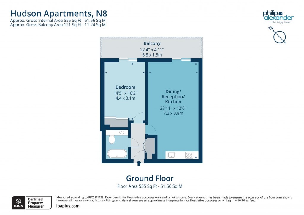 Floorplan for Hudson Apartments, New River Village, Hornsey, N8
