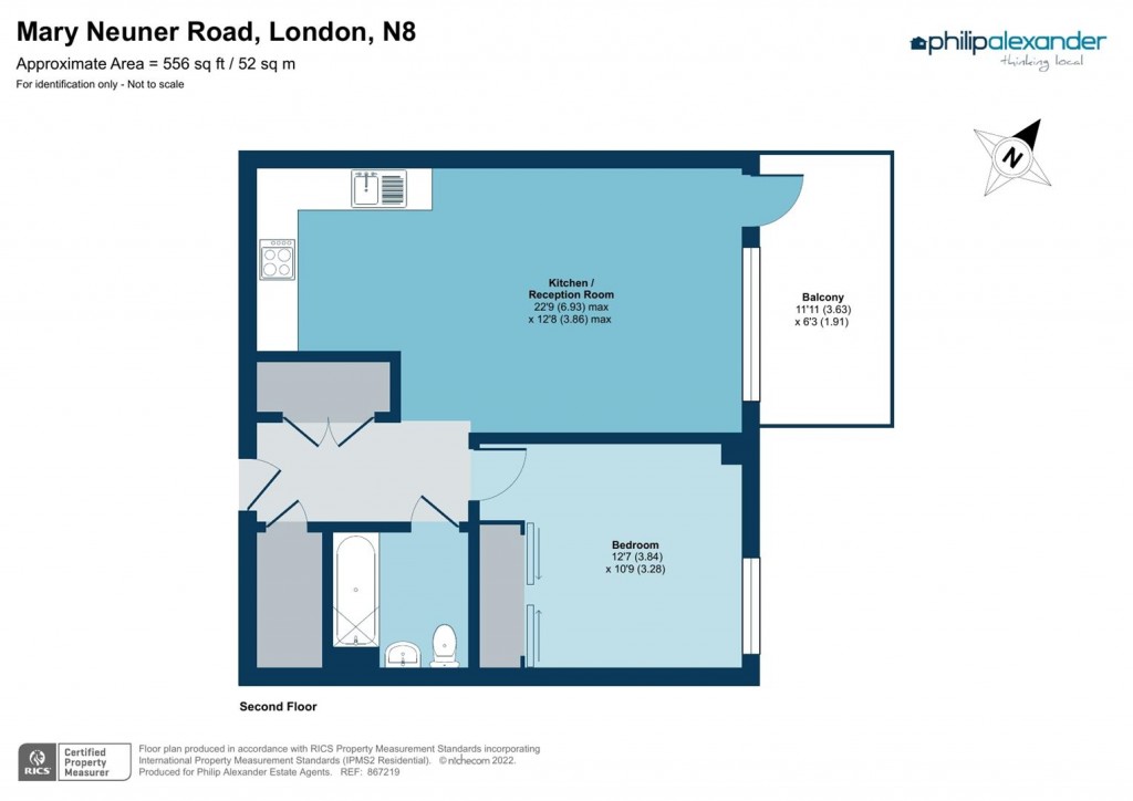 Floorplan for Blenheim Mansions, Alexandra Gate, Hornsey, N8