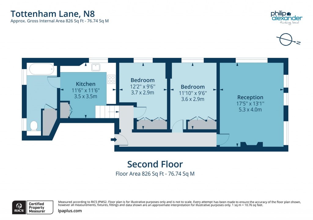 Floorplan for Tottenham Lane, Crouch End, N8