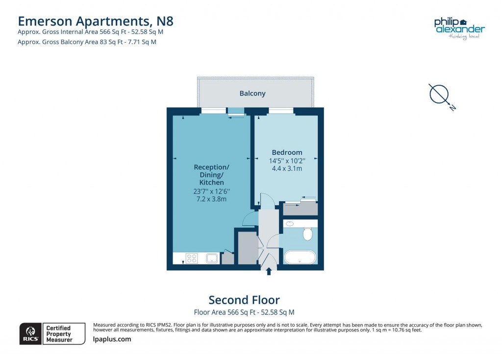 Floorplan for Emerson Apartments, New River Village, Hornsey N8