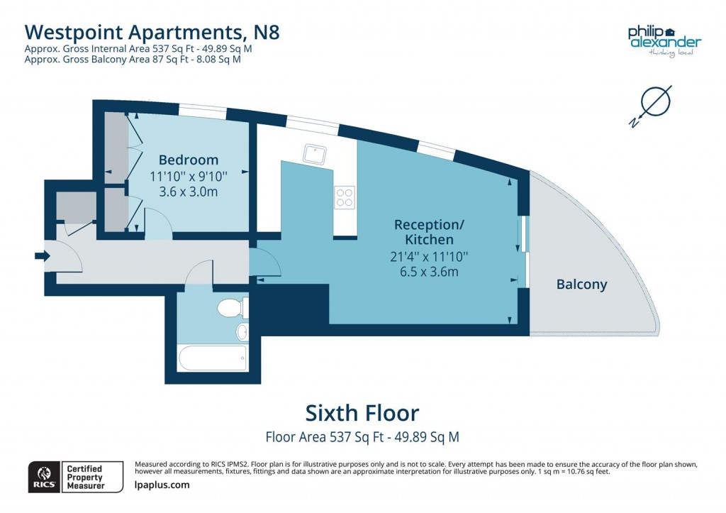 Floorplan for Westpoint Apartments, Clarendon Road, Hornsey, N8