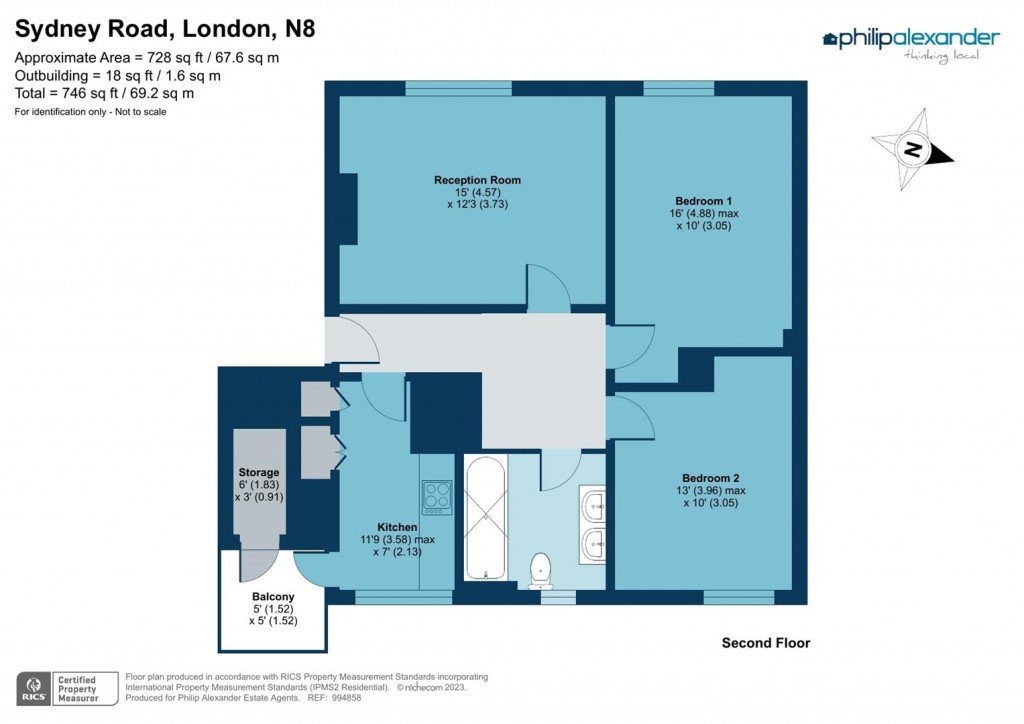 Floorplan for Wordsworth House, Sydney Road, Hornsey, N8