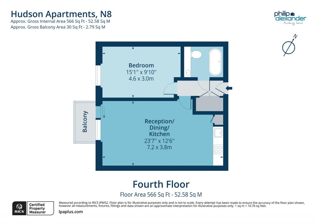 Floorplan for Hudson Apartments, New River Village, Hornsey, N8