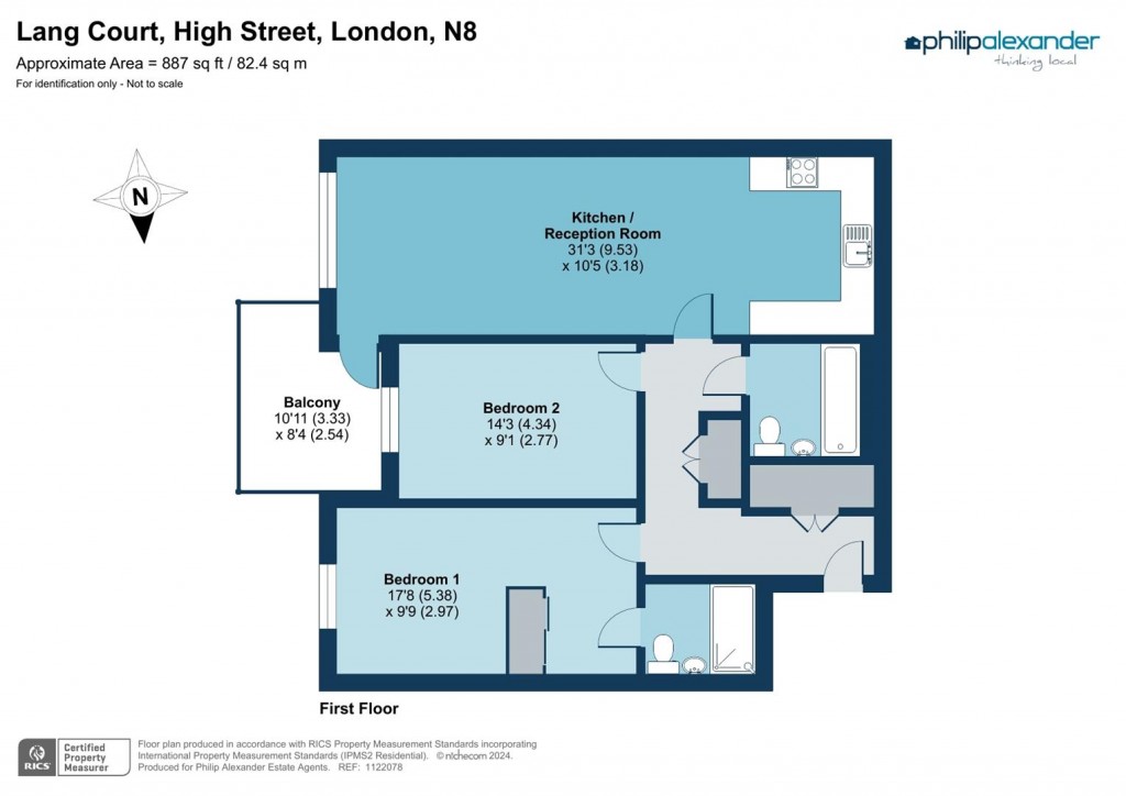 Floorplan for Lang Court, Smithfield Square, Hornsey, N8