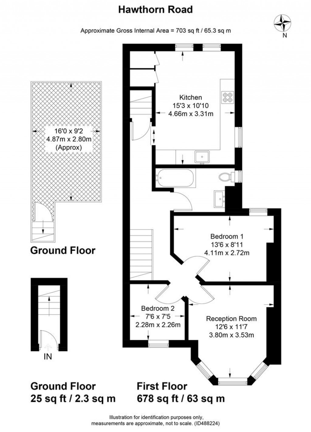 Floorplan for Hawthorn Road, Hornsey, N8