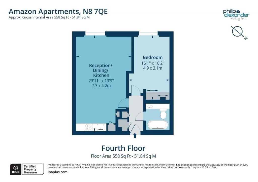 Floorplan for Amazon Apartments, New River Avenue, Hornsey, N8