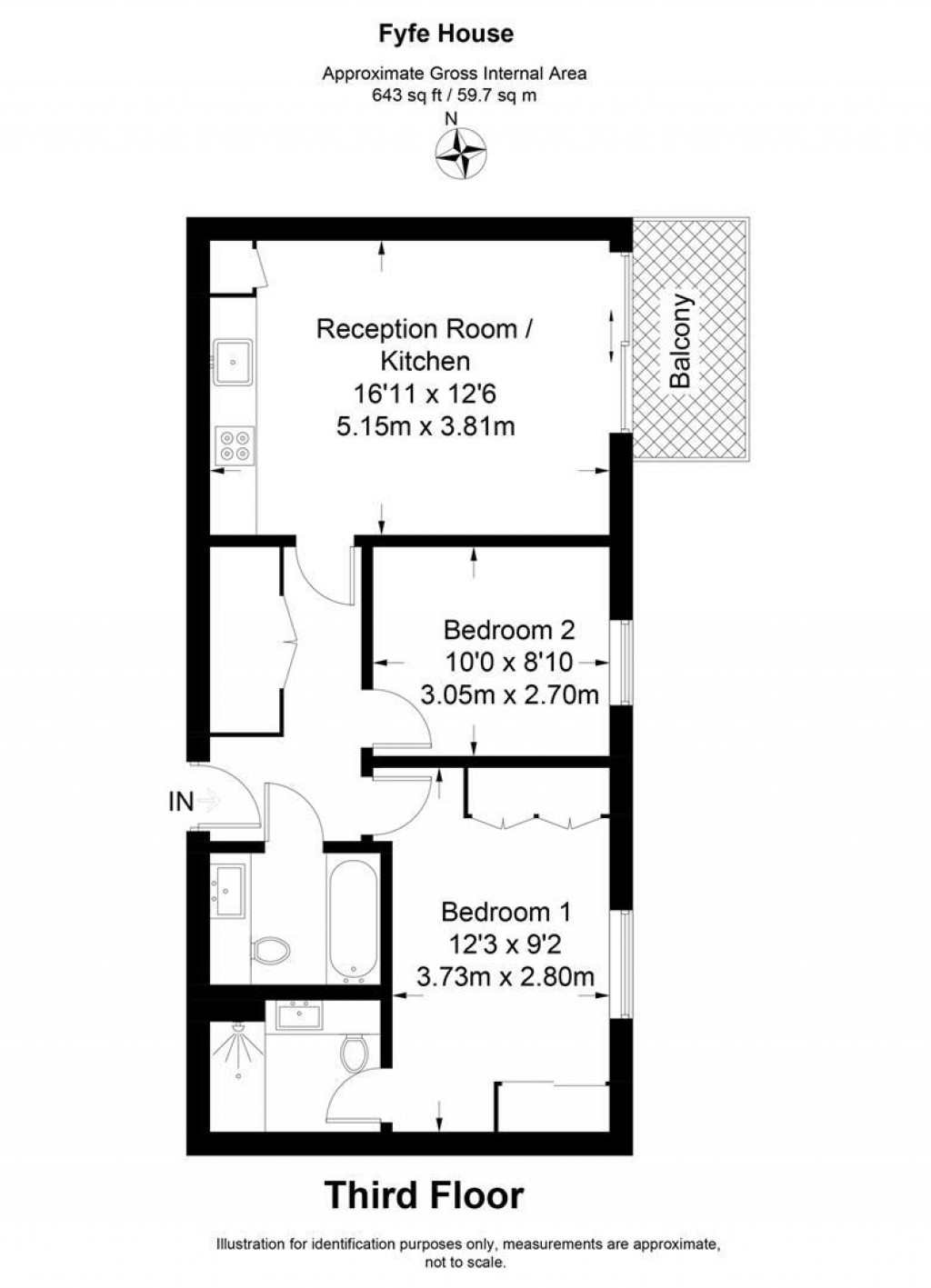 Floorplan for Fyfe House, New River Village, Hornsey, N8