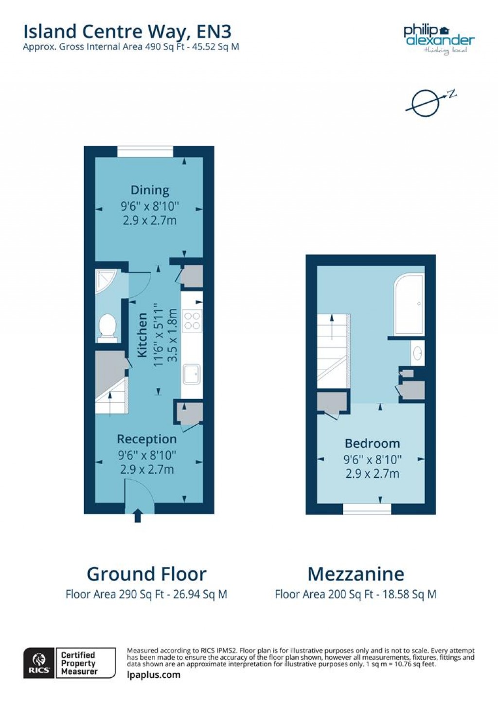 Floorplan for Island Centre Way, Enfield, EN3