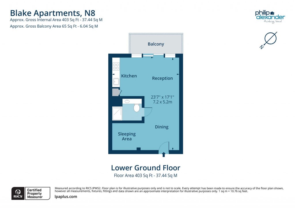 Floorplan for Blake Apartments, New River Village, Hornsey, N8