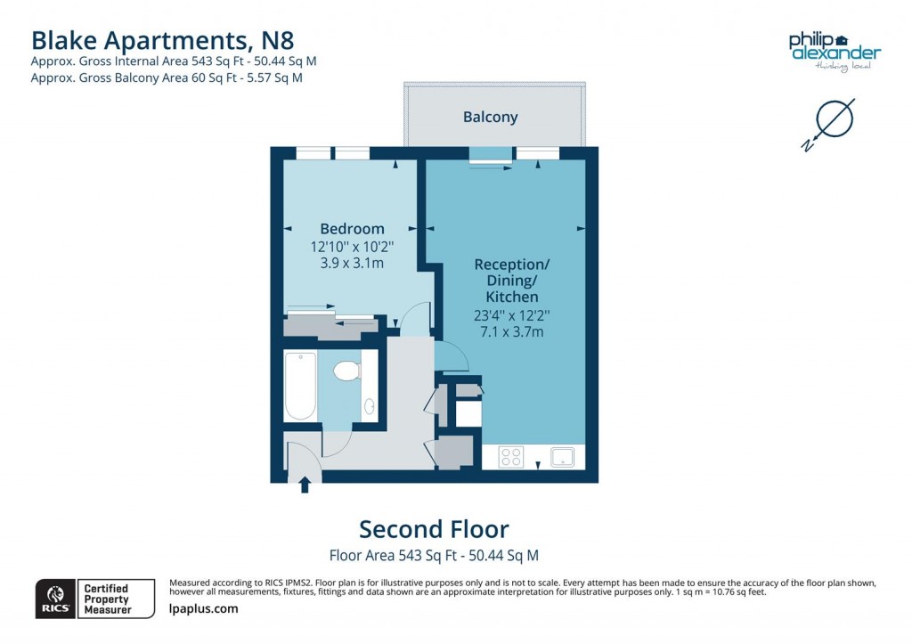 Floorplan for Blake Apartments, New River Village, Hornsey, N8