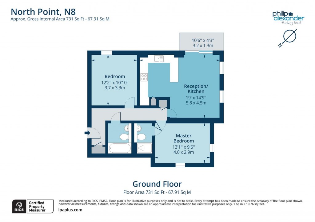Floorplan for Tottenham Lane, Crouch End, N8