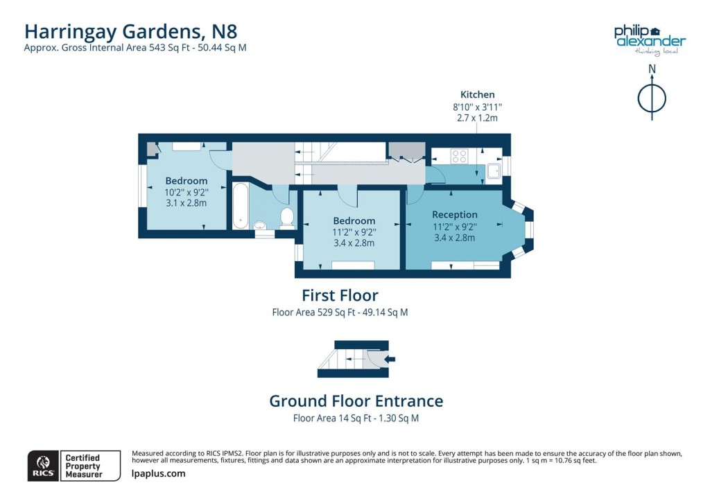 Floorplan for Harringay Gardens, Haringey, N8
