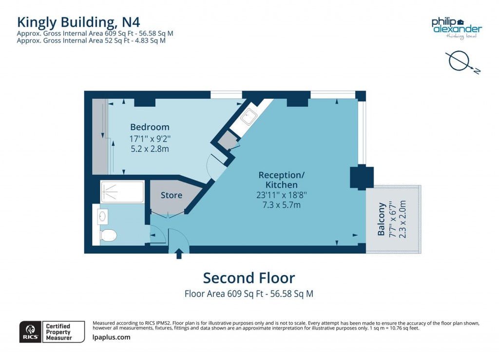Floorplan for Kingly Building, Woodberry Down, Finsbury Park, N4