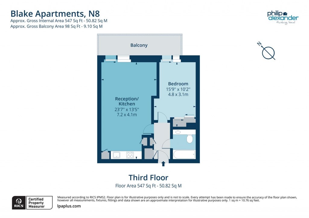 Floorplan for Blake Apartments, New River Village, Hornsey, N8