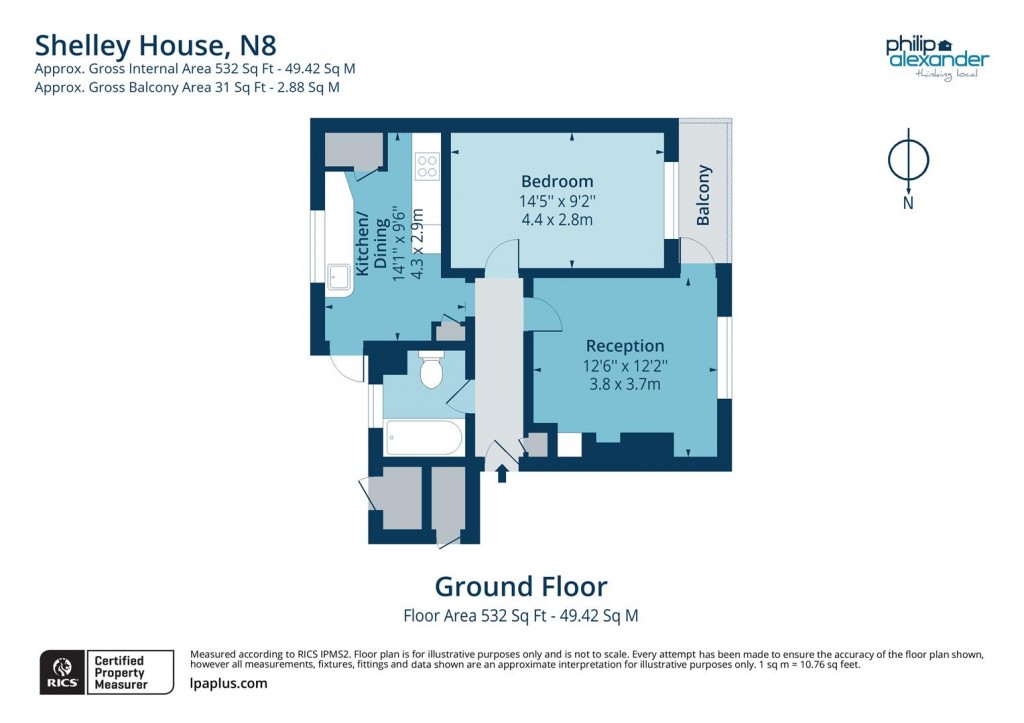 Floorplan for Boyton Road, Hornsey, N8