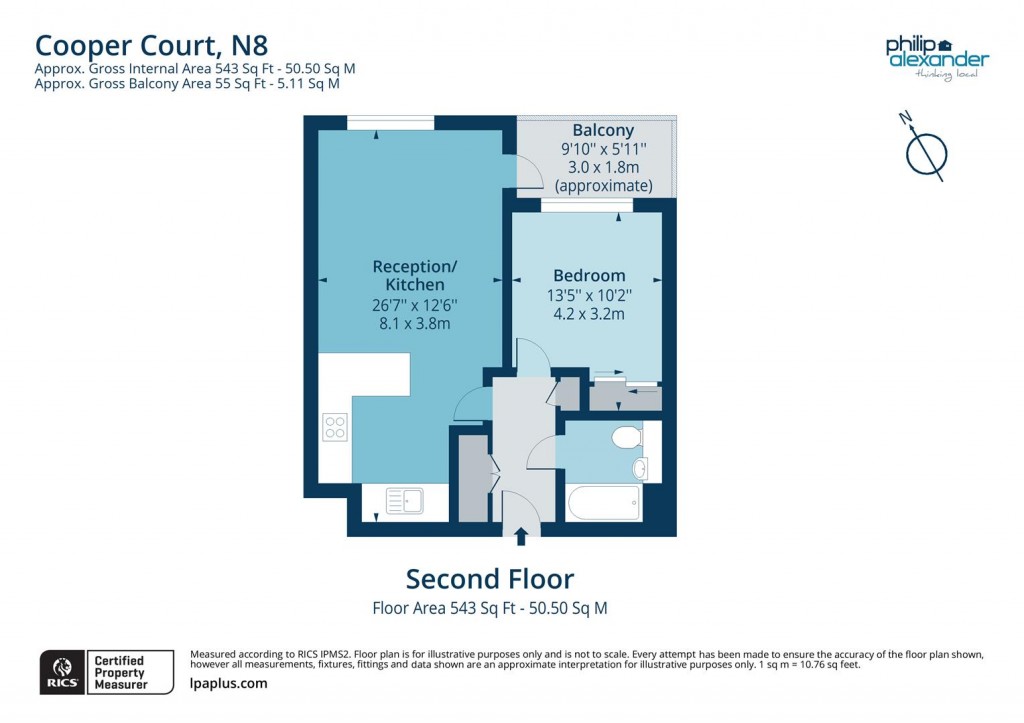 Floorplan for Cooper Court, Smithfield Square, Hornsey, N8