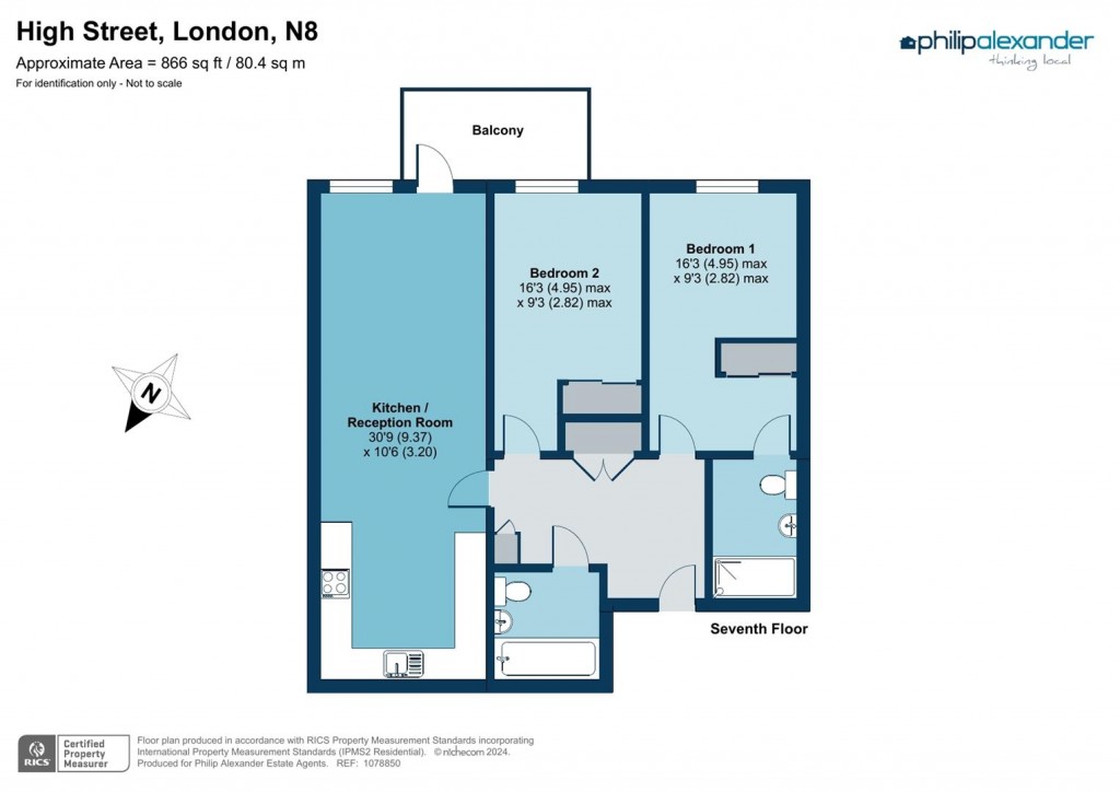 Floorplan for Compass Court, Smithfield Square, Hornsey, N8