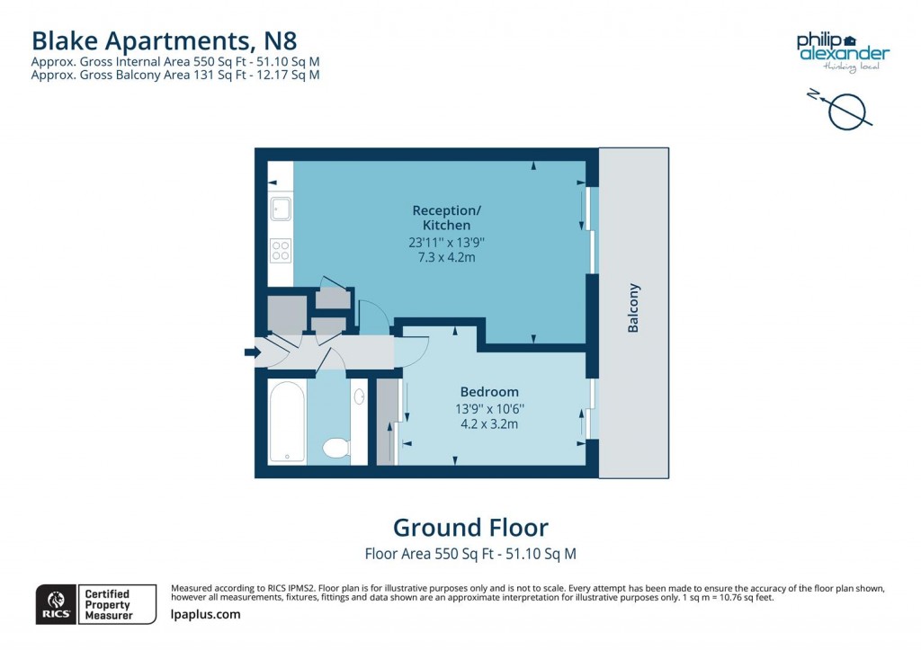 Floorplan for Blake Apartments, New River Village, Hornsey, N8