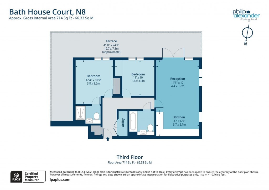 Floorplan for Bath House Court, Smithfield Square, Hornsey, N8