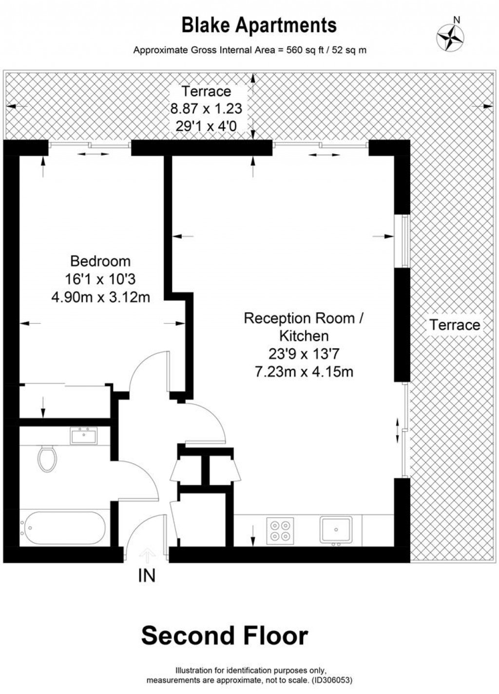 Floorplan for Blake Apartments, New River Village, Hornsey, N8