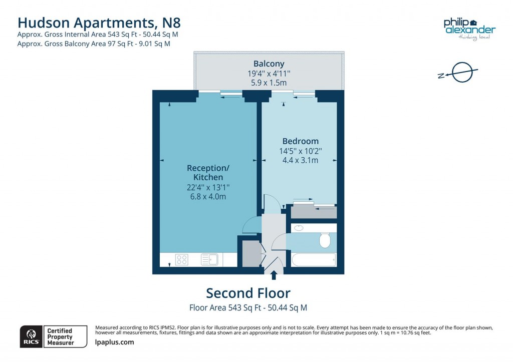 Floorplan for Hudson Apartments, New River Village, Hornsey, N8