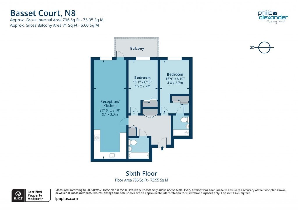 Floorplan for Basset Court, Smithfield Square, Hornsey, N8